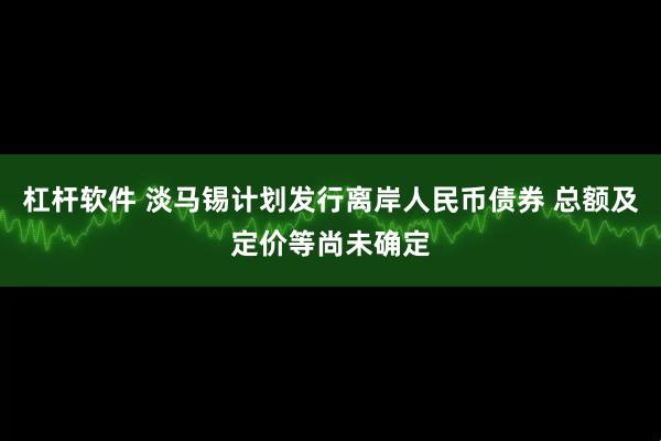 杠杆软件 淡马锡计划发行离岸人民币债券 总额及定价等尚未确定