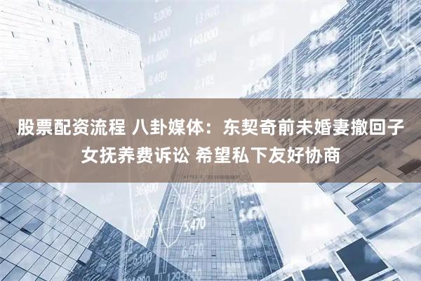股票配资流程 八卦媒体：东契奇前未婚妻撤回子女抚养费诉讼 希望私下友好协商
